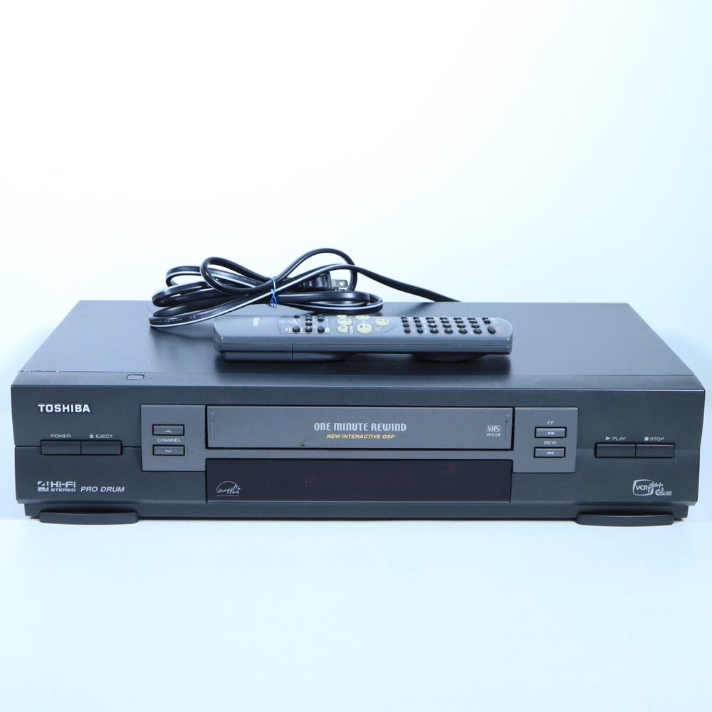Toshiba W-608 VHS Plus VCR Player Recorder 4-Head HIFI Tested With Remote